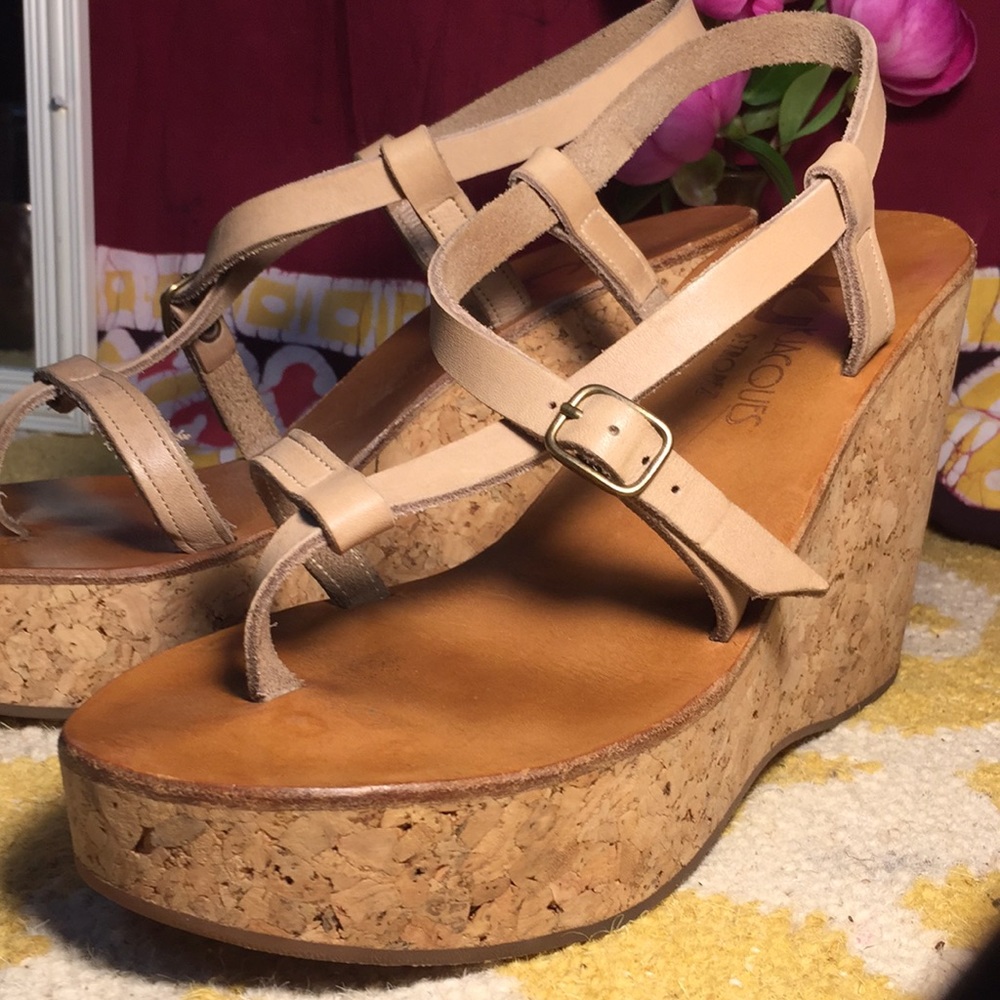 K Jacques St Tropez Diapason Cork Slide Sandals 9
